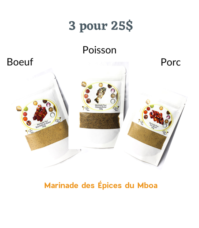 3 Marinades Boeuf, Poisson et Porc